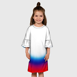 Платье клеш для девочки Флаг России градиент, цвет: 3D-принт — фото 2