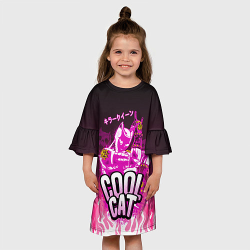 Детское платье Killer Queen - Розовый огонь / 3D-принт – фото 3