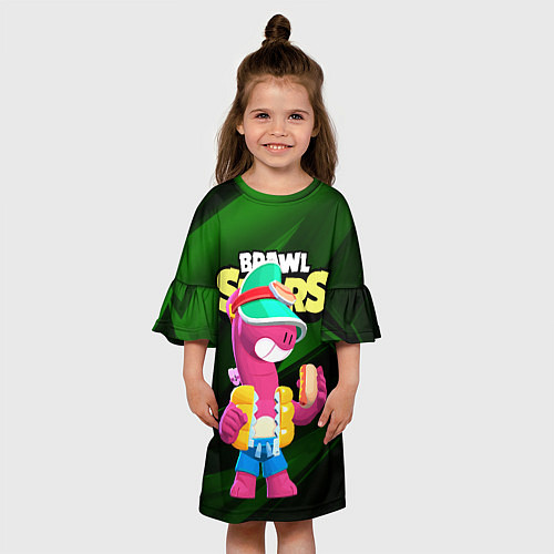 Детское платье Doug Brawl stars dark green / 3D-принт – фото 3