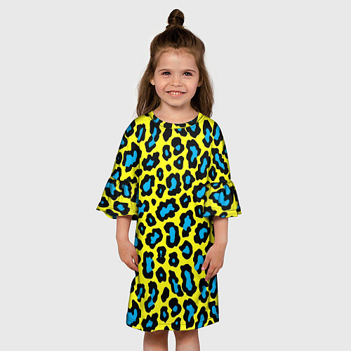 Детское платье Кислотный леопард паттерн / 3D-принт – фото 3
