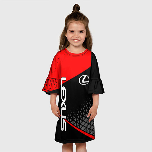 Детское платье Lexus - red sportwear / 3D-принт – фото 3