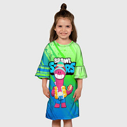 Платье клеш для девочки Даг Бравл Старс, цвет: 3D-принт — фото 2