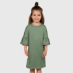 Платье клеш для девочки Защитный хаки, цвет: 3D-принт — фото 2