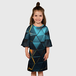 Платье клеш для девочки Объемные частицы с подсветкой, цвет: 3D-принт — фото 2
