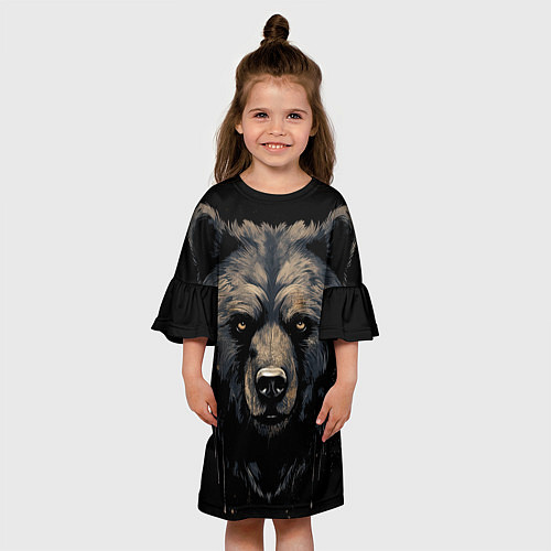Детское платье Крупный медведь / 3D-принт – фото 3