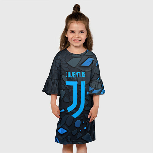 Детское платье Juventus blue logo / 3D-принт – фото 3