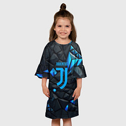 Платье клеш для девочки Blue logo Juventus, цвет: 3D-принт — фото 2