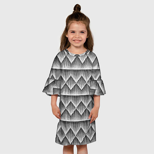 Детское платье Паттерн из объемных ромбов / 3D-принт – фото 3