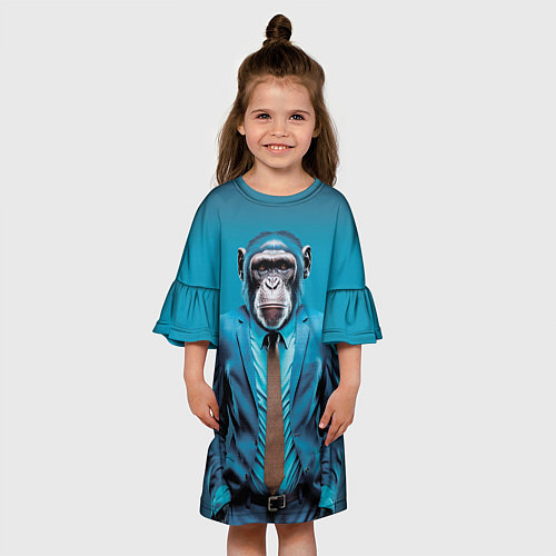 Детское платье Деловой шимпанзе / 3D-принт – фото 3