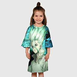 Платье клеш для девочки Доктор Стоун Сэнку Исигами, цвет: 3D-принт — фото 2