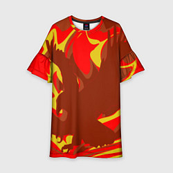 Платье клеш для девочки Огненный сокол, цвет: 3D-принт