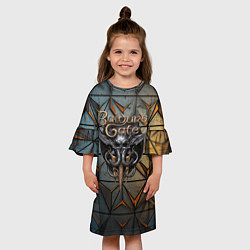 Платье клеш для девочки Baldurs Gate 3 dark logo, цвет: 3D-принт — фото 2