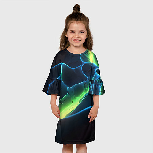 Детское платье Зеленый свет на плитах / 3D-принт – фото 3