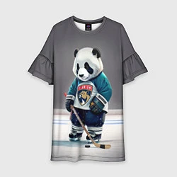 Платье клеш для девочки Panda striker of the Florida Panthers, цвет: 3D-принт