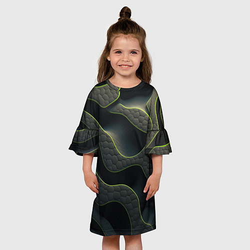 Детское платье Объемная темная текстура / 3D-принт – фото 3
