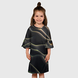 Платье клеш для девочки Объемная темная текстура, цвет: 3D-принт — фото 2
