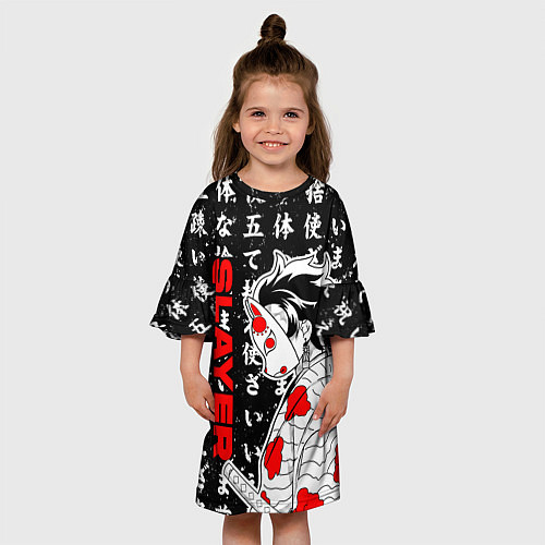 Детское платье Клинок рассекающий демонов - Танджиро / 3D-принт – фото 3
