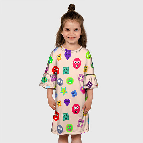 Детское платье Разные смайлики / 3D-принт – фото 3