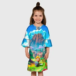 Платье клеш для девочки Маленький Линк, цвет: 3D-принт — фото 2