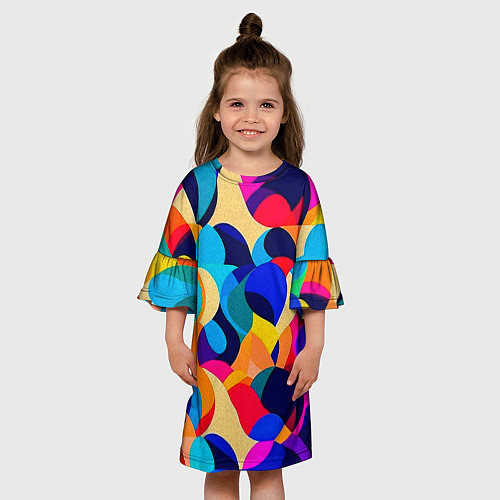 Детское платье Яркая абстракция паттерн / 3D-принт – фото 3
