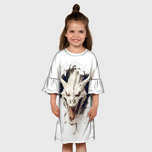 Детское платье Белый дракон выглядывает из стены / 3D-принт – фото 3