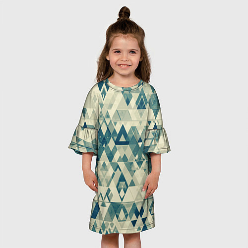 Детское платье Абстракция светло-зеленый / 3D-принт – фото 3