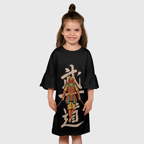 Детское платье Самурай - иероглифы / 3D-принт – фото 3