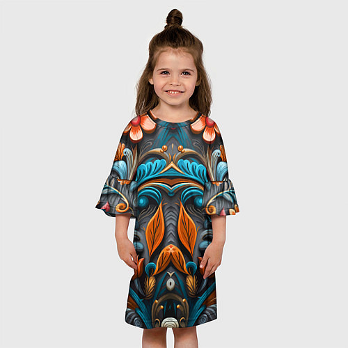 Детское платье Mirrow floral pattern - art - vogue / 3D-принт – фото 3