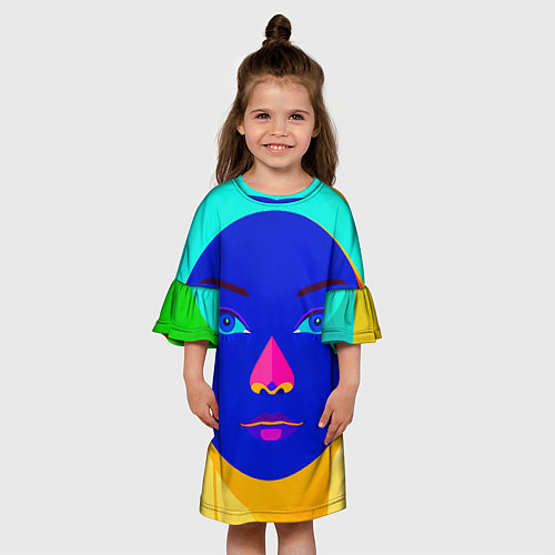 Детское платье Девушка монашка с синим лицом / 3D-принт – фото 3