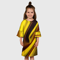 Платье клеш для девочки Желтая футболка, цвет: 3D-принт — фото 2