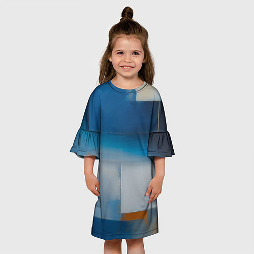 Детское платье Синяя палитра / 3D-принт – фото 3