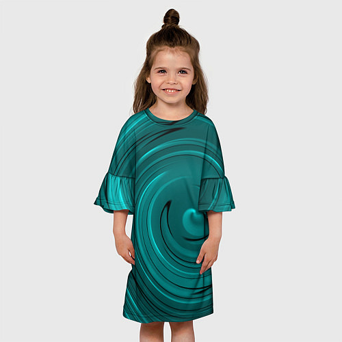 Детское платье Малахитовый вихрь / 3D-принт – фото 3