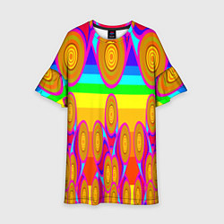 Платье клеш для девочки Хохлома вариант 2, цвет: 3D-принт