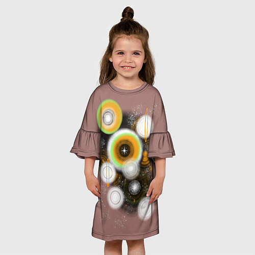 Детское платье Космическая дымка звёзд / 3D-принт – фото 3