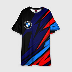 Платье клеш для девочки BMW - m colors and black, цвет: 3D-принт