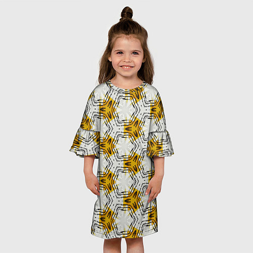 Детское платье Узор шестиугольные соты / 3D-принт – фото 3