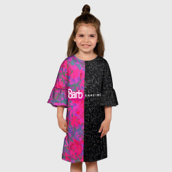 Платье клеш для девочки Barbenheimer - meme, цвет: 3D-принт — фото 2