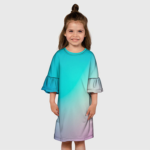 Детское платье Розовоголубые цвета / 3D-принт – фото 3