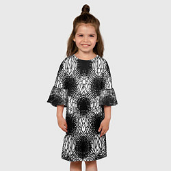 Платье клеш для девочки Симметричная черно-белая паутина, цвет: 3D-принт — фото 2