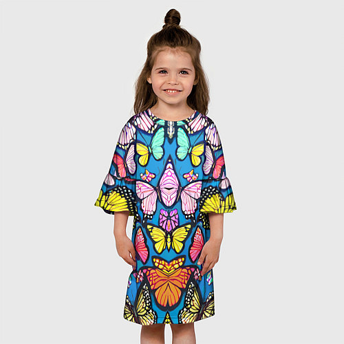 Детское платье Зеркальный паттерн из бабочек - мода / 3D-принт – фото 3