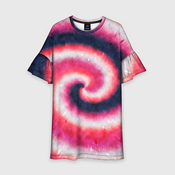 Платье клеш для девочки Tie-Dye дизайн, цвет: 3D-принт