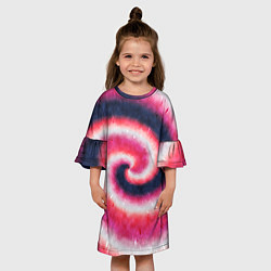 Платье клеш для девочки Tie-Dye дизайн, цвет: 3D-принт — фото 2