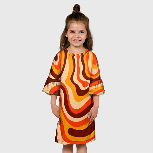 Детское платье Ретро текстура линий / 3D-принт – фото 3