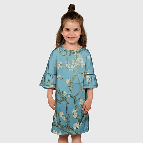 Детское платье Цветущие ветки миндаля - картина ван Гога / 3D-принт – фото 3