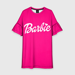 Платье клеш для девочки Барби розовая, цвет: 3D-принт