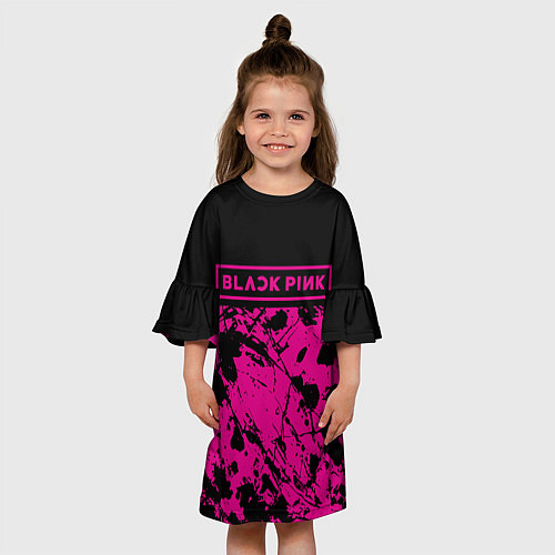 Детское платье Black pink - emblem - pattern - music / 3D-принт – фото 3