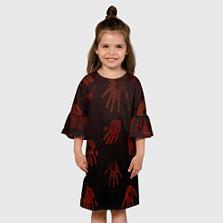 Платье клеш для девочки Кровавые ладони, цвет: 3D-принт — фото 2