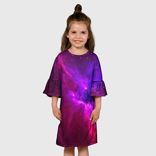 Детское платье Бескрайнее космическое пространство - галактика / 3D-принт – фото 3
