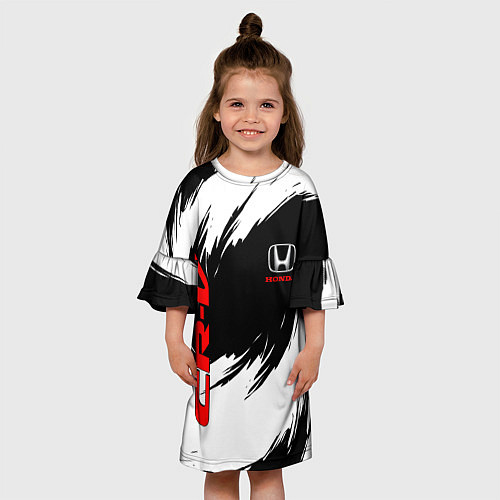 Детское платье Honda - белые краски / 3D-принт – фото 3