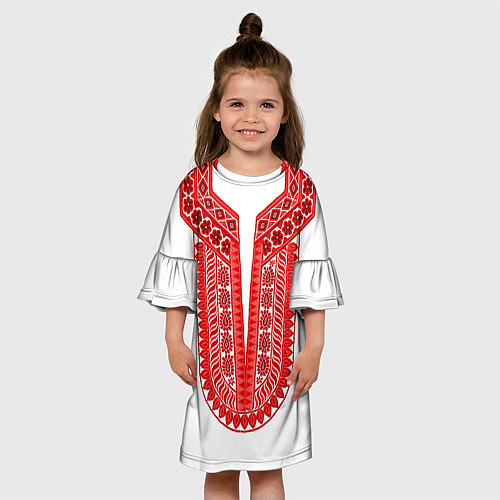 Детское платье Красная славянская вышиванка / 3D-принт – фото 3